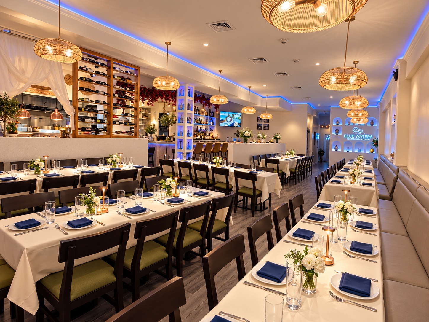 Blue Waters dining room for gatherings